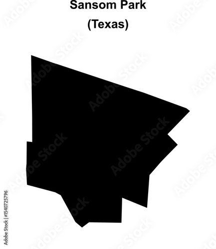 Sansom Park (Texas) blank outline map