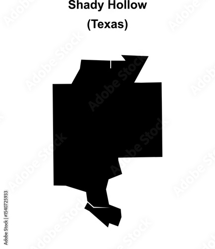 Shady Hollow (Texas) blank outline map