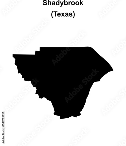 Shadybrook (Texas) blank outline map