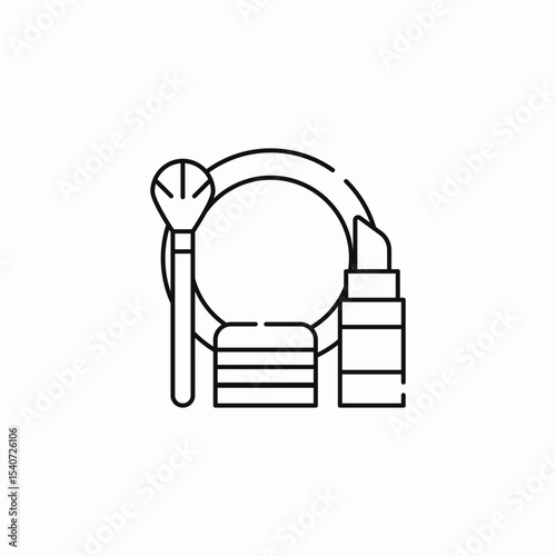 beauty makeup items icon sign vector