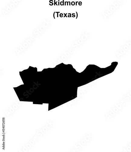 Skidmore (Texas) blank outline map