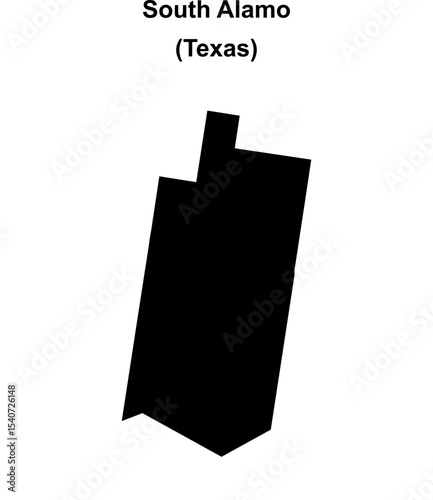 South Alamo (Texas) blank outline map
