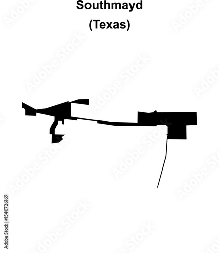 Southmayd (Texas) blank outline map