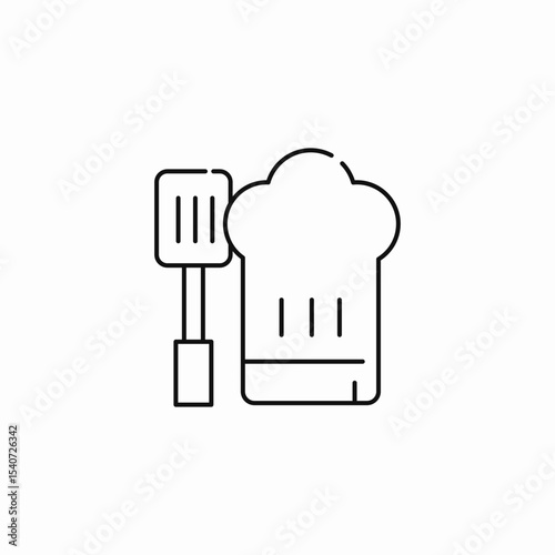 chef hat spatula icon sign vector