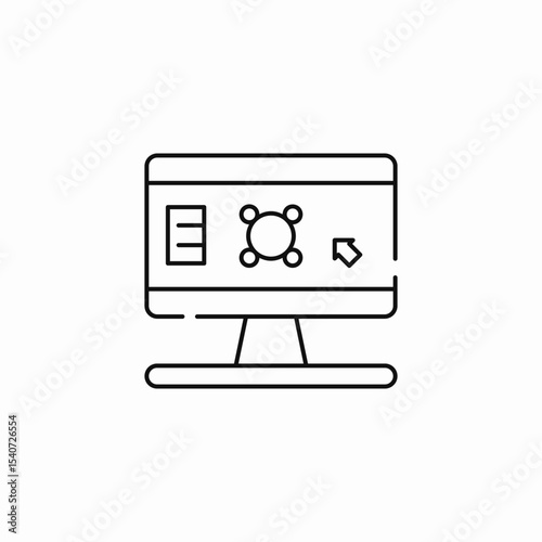 computer screen display icon sign vector