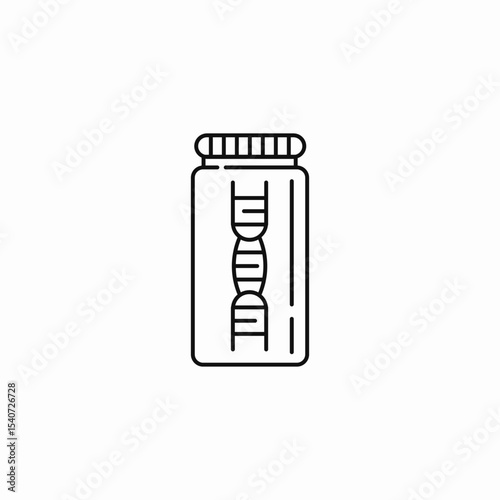 dna vial science icon sign vector
