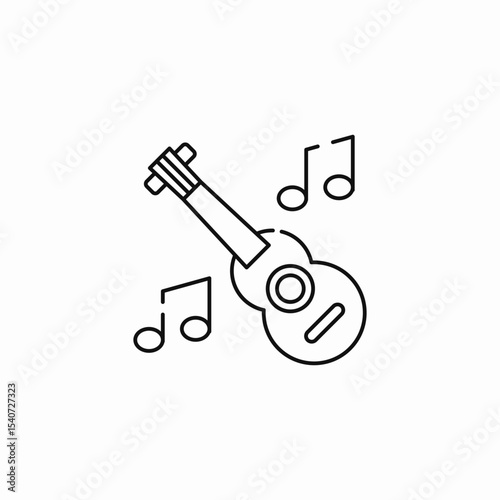 guitar music notes icon sign vector