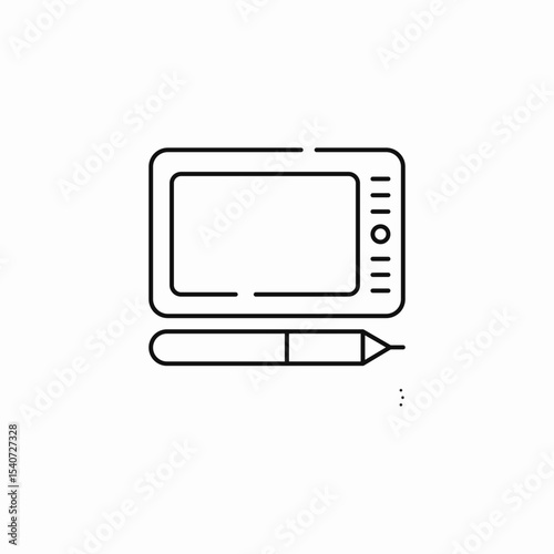 graphic tablet stylus icon sign vector