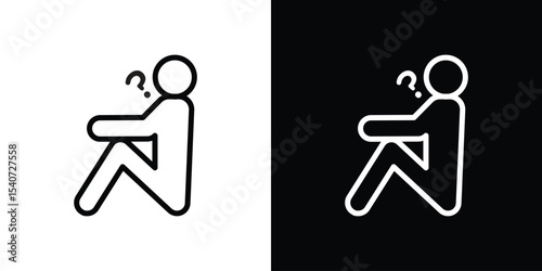 Depression icon design. simple stroke line vector icon set