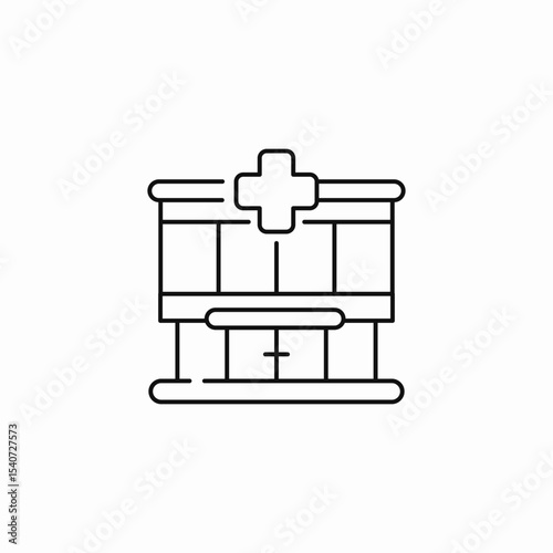 hospital building medical icon sign vector