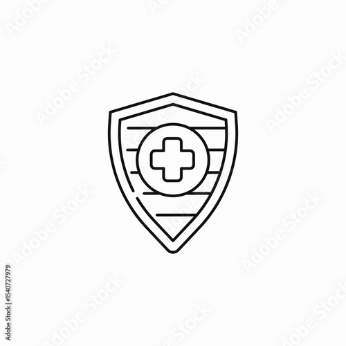 medical cross shield icon sign vector