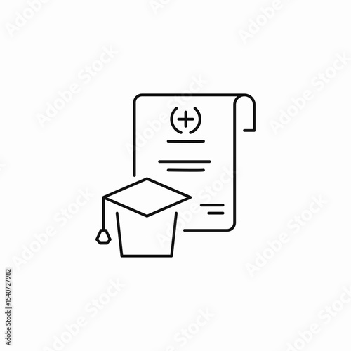 medical degree scroll icon sign vector