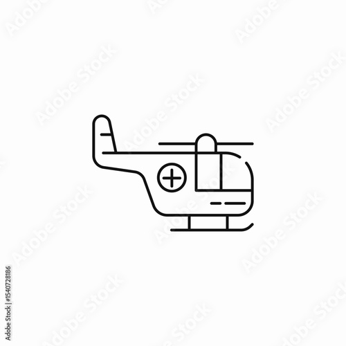 medical rescue helicopter icon sign vector