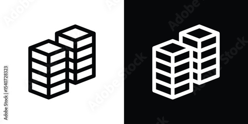 Data center icon design. simple stroke line vector icon set
