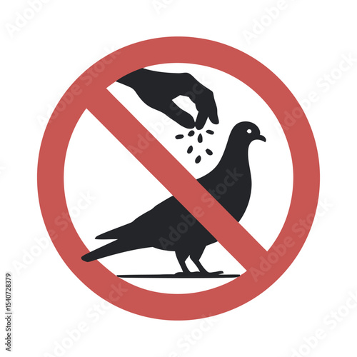 Prohibition Sign No Feeding Birds Prohibiting Bird Feeding