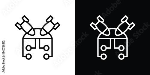 DOS icon design. simple stroke line vector icon set