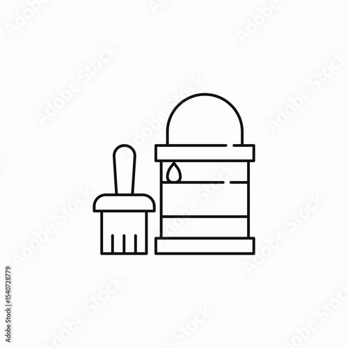 paint can brush icon sign vector