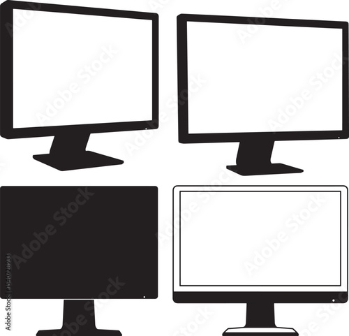 computer monitor isolated on white