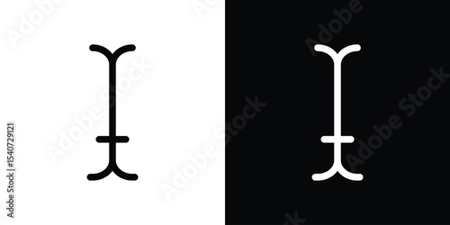 Cursor text icon design. simple stroke line vector icon set
