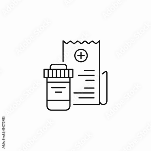 prescription pill bottle icon sign vector