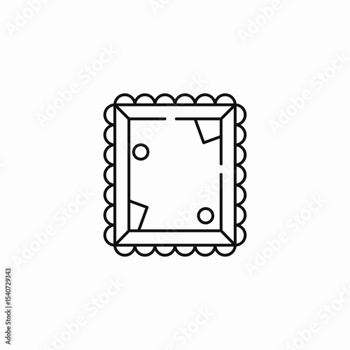 scalloped postage stamp icon sign vector