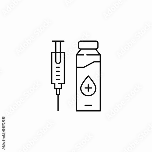 syringe medicine vial icon sign vector
