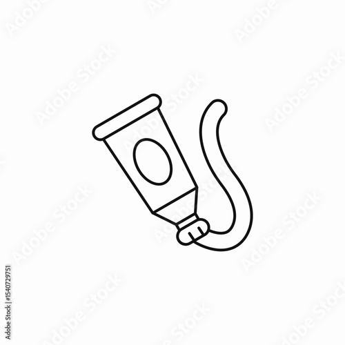 toothpaste tube dispensing icon sign vector