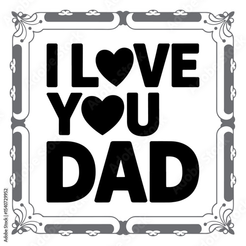 Square Father’s Day Greeting with Icon Elements