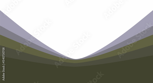 Abstract Curved Lines Background, Olive Green and Gray Tones isolated on transparent background