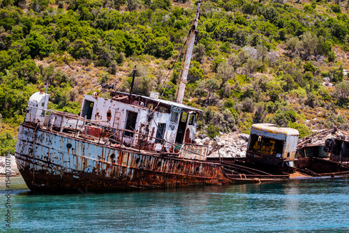 Fototapeta Naklejka Na Ścianę i Meble -  Alonissos, Sporades Islands. Old and rusty relict.