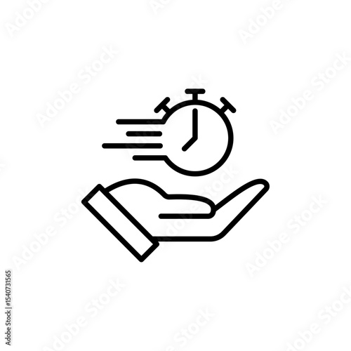 Vector line icon of time schedule