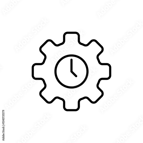 Vector line icon of time schedule