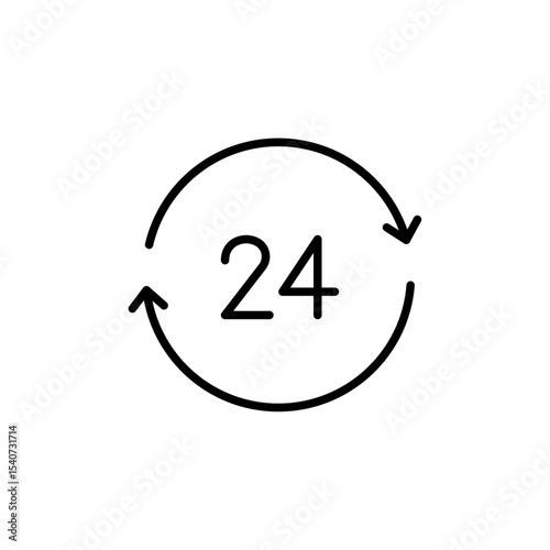 Vector line icon of time schedule