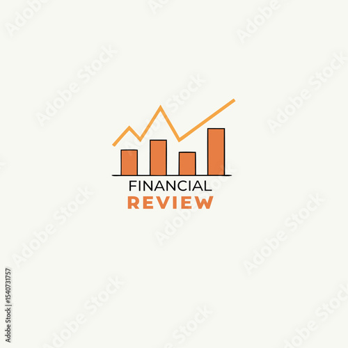 Illustration financial growth, rising up statistic finance company logo