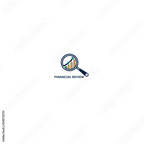 Illustration financial growth, rising up statistic finance company logo