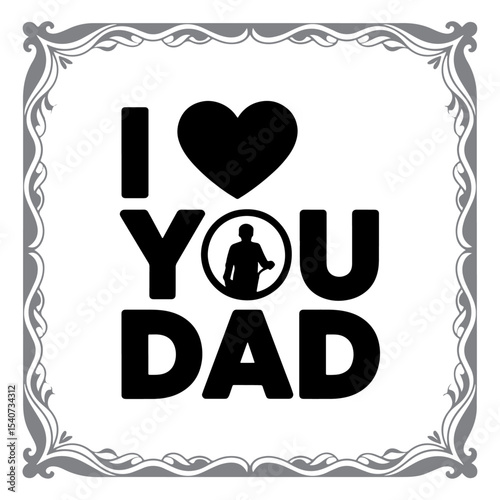 Cute Father’s Day Greeting with Graphic Elements