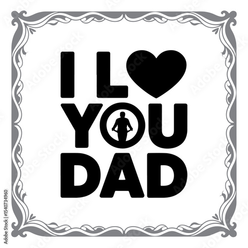 Cute Father’s Day Greeting with Graphic Elements