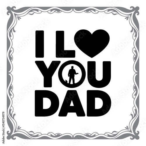 Cute Father’s Day Greeting with Graphic Elements