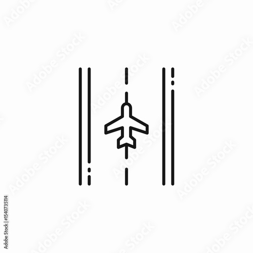 airplane runway takeoff icon sign vector