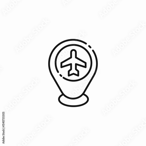 airport location pin icon sign vector