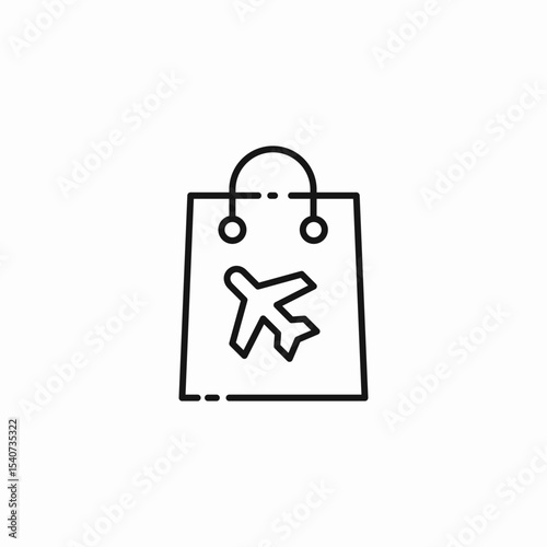 airport shopping bag icon sign vector