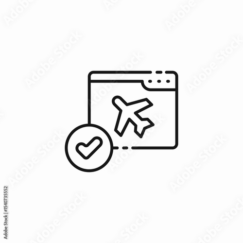confirmed flight booking icon sign vector