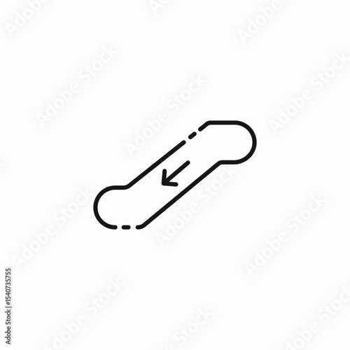escalator down sign icon sign vector