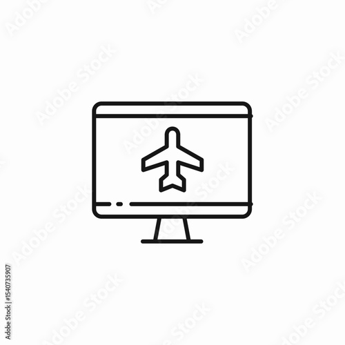 flight tracker monitor icon sign vector