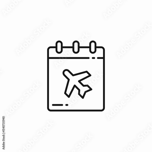 flight schedule calendar icon sign vector