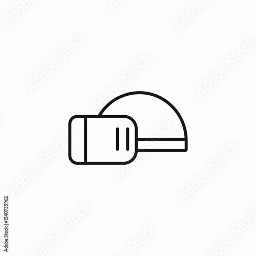 headset side view icon sign vector