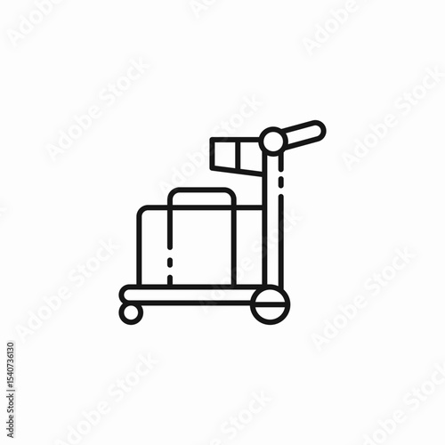 luggage cart icon icon sign vector