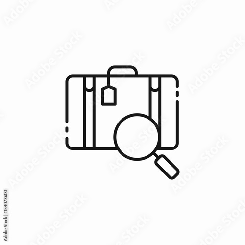 luggage search  icon sign vector