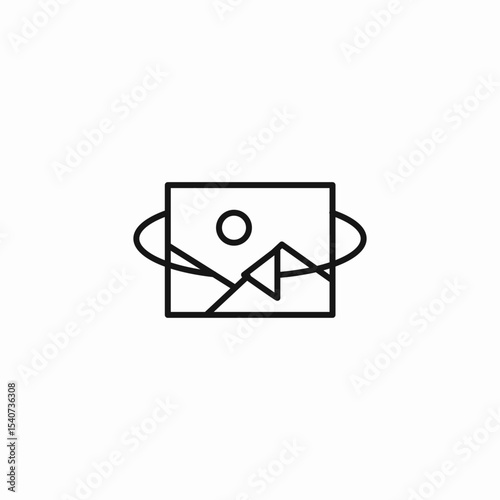 panorama image viewer icon sign vector