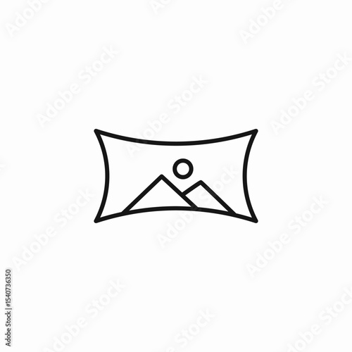 panoramic view image icon sign vector